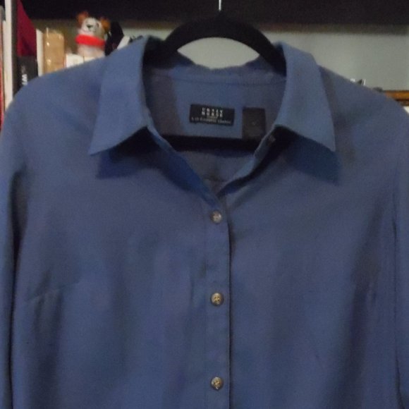 CRAZY HORSE(LIZ) BUTTON DOWN BLOUSE SZ MEDIUM - Picture 2 of 3